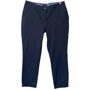 NEW NAUTICA Women's Chino Pants Cuffed Navy Blue Size 4 Stretch Khaki Preppy